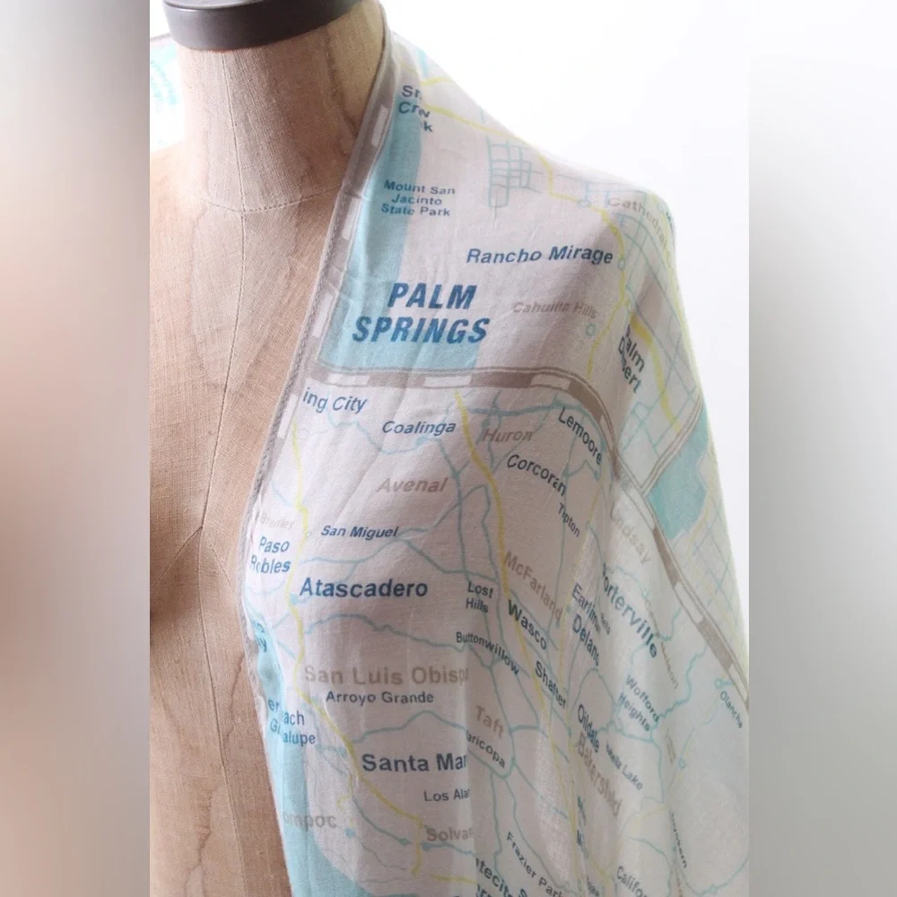 NWT Kate Spade Scarf West Coast Map